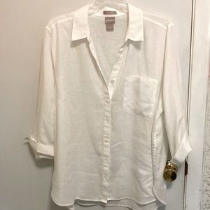 Chico’s women’s collared 100 % linen tunic